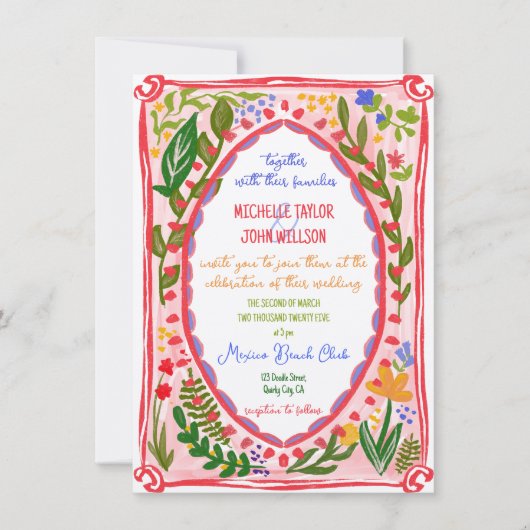 Unieke grillige Bloemen Eigenzinnige Doodle Hand g Kaart (Voorkant)