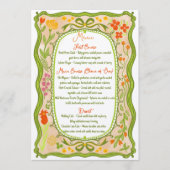 Unieke grillige Bloemenboog Doodle Hand getekend Menu (Voorkant)
