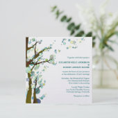 Unieke grillige boom bruiloft (parel shimmer) kaart (Staand voorkant)