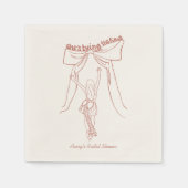 Unieke grillige Coquette Bow Vrijgezellenfeest Cus Servet (Voorkant)