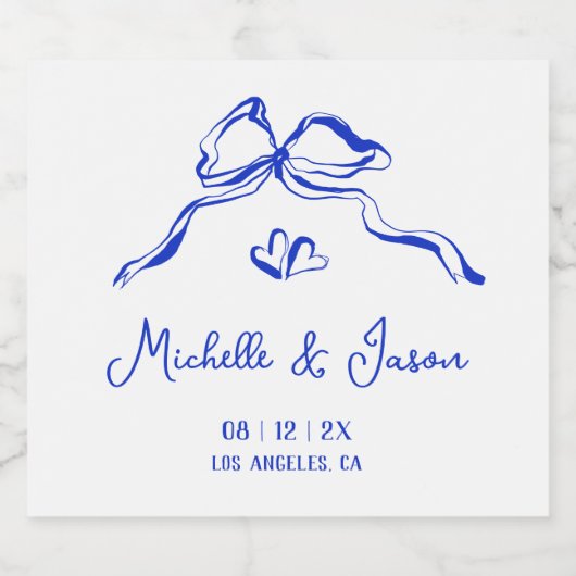 Unieke grillige eigenzinnige hand getekende Franse Sparkling Wijnetiket (Enkel label)