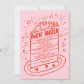 Unieke grillige Fun Hand getrokken verjaardagstaar Kaart (Voorkant)