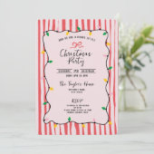 Unieke grillige hand getrokken boog kerstfeest kaart (Staand voorkant)