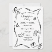 Unieke grillige hand getrokken boog kerstfeest kaart (Voorkant)