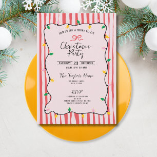 Unieke grillige hand getrokken boog kerstfeest kaart