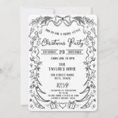 Unieke grillige hand getrokken boog kerstfeest kaart (Voorkant)