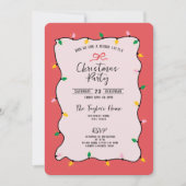 Unieke grillige hand getrokken boog kerstfeest kaart (Voorkant)