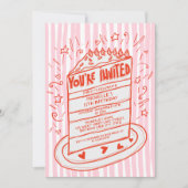 Unieke grillige hand getrokken Doodle verjaardagst Kaart (Voorkant)