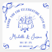 Unieke grillige hand getrokken Franse boog dank u