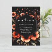 Unieke grillige terracotta bruiloft save the date (Staand voorkant)