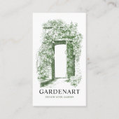 Unieke  groen tuinpoort visitekaartje (Voorkant)