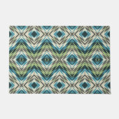 Unieke Groene Blauwgroen Blauwe Taupe Bruin Tribal Deurmat (Voorkant)