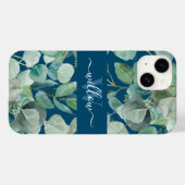 Unieke groene botanische naam Calligrafie Monogram Case-Mate iPhone Case (Achterkant (horizontaal))