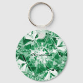 Unieke groene diamant aangepaste naam moderne smar sleutelhanger (Achterkant)