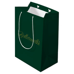 Unieke groene & gouden typografie Zakelijke naam Medium Cadeauzakje