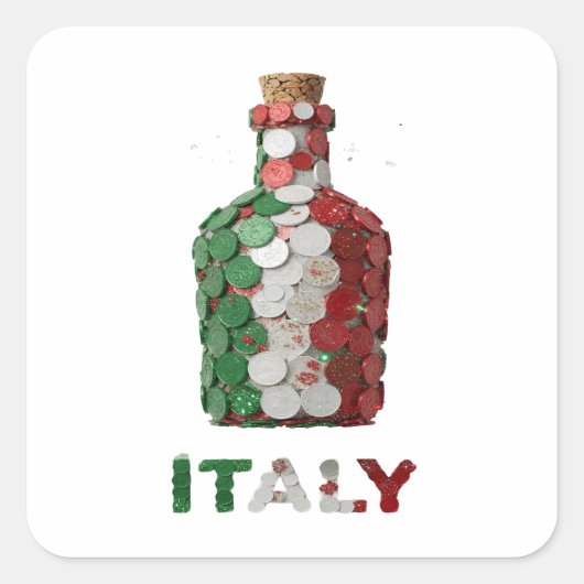Unieke groene ITALY Sticker Motief (Voorkant)