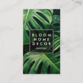 Unieke groene Monstera laat fotografie QR-code Visitekaartje (Voorkant)