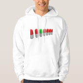 Unieke groene pil tussen rode capsules hoodie (Voorkant)