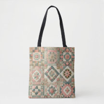 Unieke groene & roze Terracotta Quilt & Patchwork