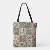 Unieke groene & roze Terracotta Quilt & Patchwork Tote Bag (Achterkant)