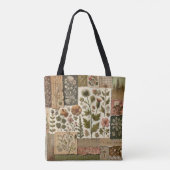 Unieke groene & roze Terracotta Quilt & Patchwork Tote Bag (Achterkant)