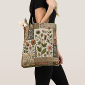 Unieke groene & roze Terracotta Quilt & Patchwork Tote Bag (Dichtbij)