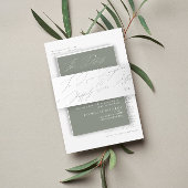 Unieke Groene Sage Liefde Lachen Monogram Bruiloft Uitnodigingen Wikkel