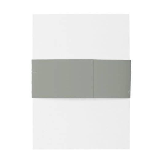 Unieke Groene Sage Liefde Lachen Monogram Bruiloft Uitnodigingen Wikkel (Achterkant Voorbeeld)