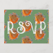 Unieke Groene Waterverf Wildflower Bruiloft RSVP Briefkaart (Voorkant)