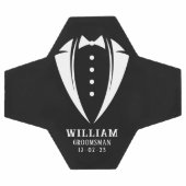Unieke Groomsmen Giften | Wit op zwarte Tuxedo Voetbal (Enkel)
