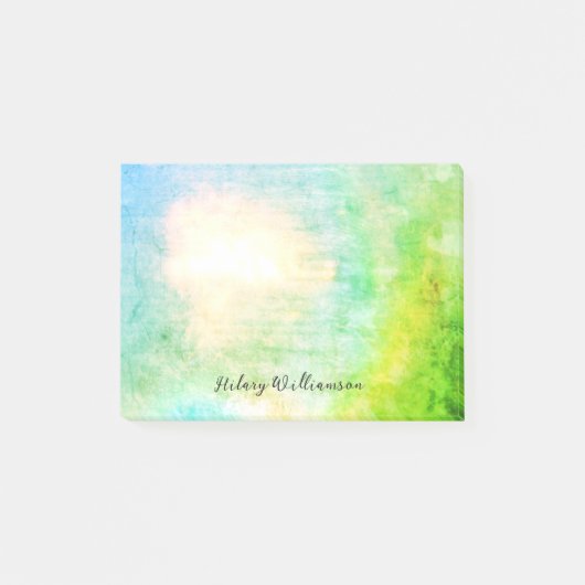 Unieke Grunge Abstracte Lime Green Custom Name Post-it® Notes (Voorkant)