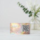 Unieke Grunge Beige Consultant Holograaf QR-code Visitekaartje (Staand voorkant)