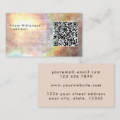 Unieke Grunge Beige Consultant Holograaf QR-code Visitekaartje (Voorkant / Achterkant)