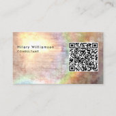 Unieke Grunge Beige Consultant Holograaf QR-code Visitekaartje (Voorkant)