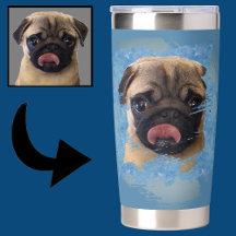 Unieke Grunge Blue Grey Pug Puppy Hondenliefhebber