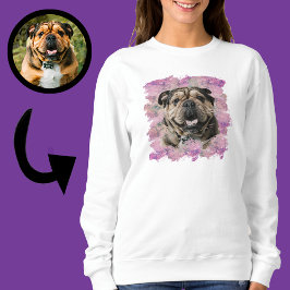Unieke Grunge Roze Lila Bulldog Hondenliefhebber F Trui