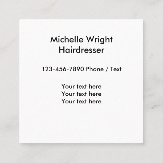 Unieke haarstylist vierkante visitekaartje (Achterkant)