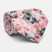 Unieke Halloween Black en Roze Skulls Stropdas (Opgerold)