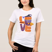 Unieke Halloween Cupcake Gestapelde Liefde Split T Tri-Blend Shirt (Voorkant)