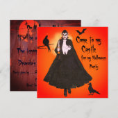 Unieke Halloween Dracula Feest Uitnodiging (Voorkant / Achterkant)