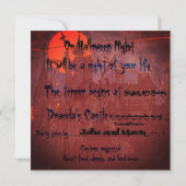Unieke Halloween Dracula Feest Uitnodiging (Achterkant)