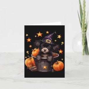 Unieke Halloween-hond-moeder grafische heksenhondl Kaart