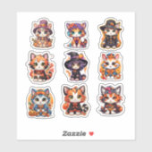 Unieke Halloween kat Japanse stijl manga Sticker (Vel)