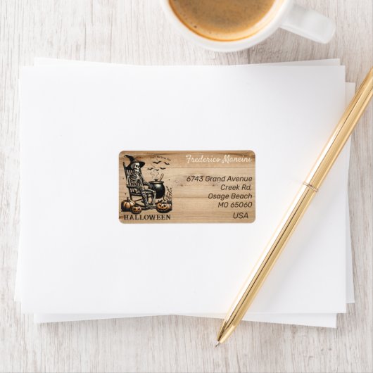 Unieke Halloween thema skelet aangepaste adres Etiket (Insitu)