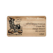 Unieke Halloween thema skelet aangepaste adres Etiket (Voorkant)