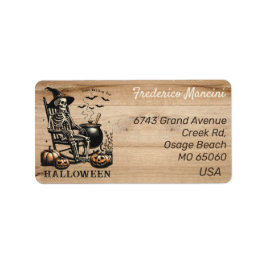 Unieke Halloween thema skelet aangepaste adres Etiket