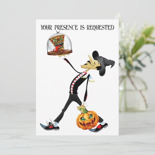 Unieke Halloween-uitnodiging voor het verzamelen Kaart (Staand voorkant)