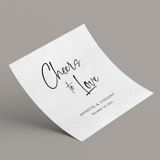 Unieke hand belettering bruiloft servetten met nam