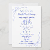 Unieke hand getekend eigentijdse retro Franse boog Kaart (Voorkant)