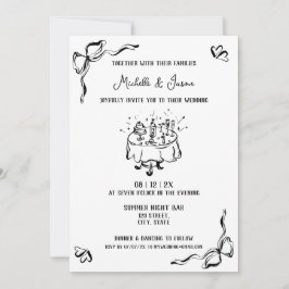 Unieke hand getekend eigentijdse retro Franse boog Kaart